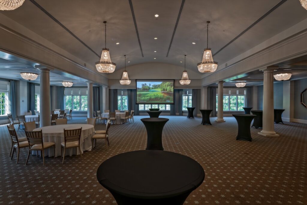 The Druid Hills Golf Club Ballroom features a custom audio systems for private clubs