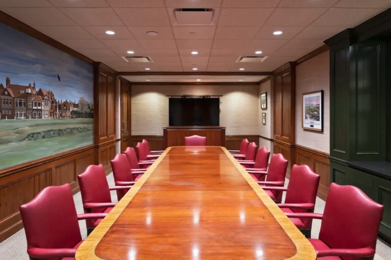 Upgraded conference room with AV system integration at Atlanta Athletic Club