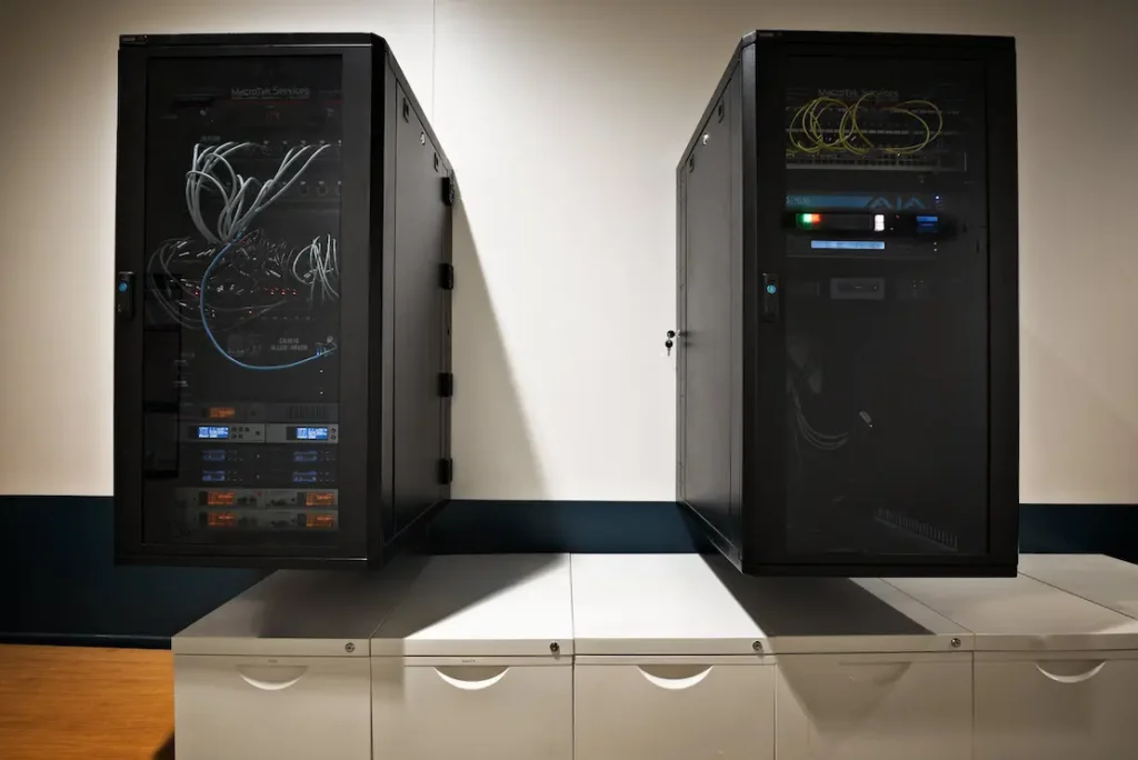 Enterprise-grade network equipment in a private country club server room
